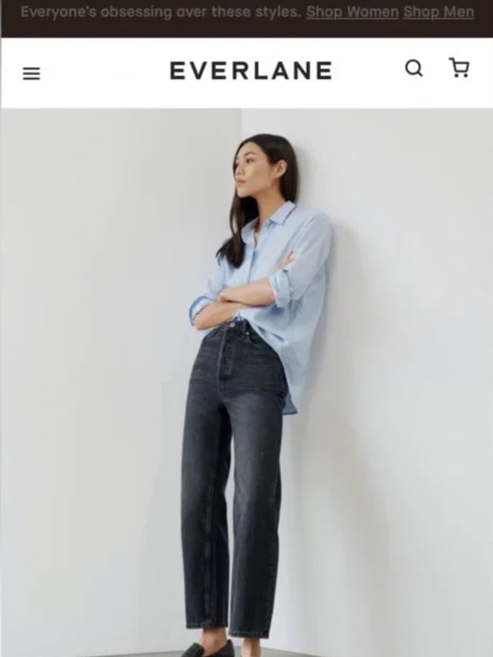 Everlane The Rigid Way-High Jean Long size 26 Long in Worn-In Black 29” inseam